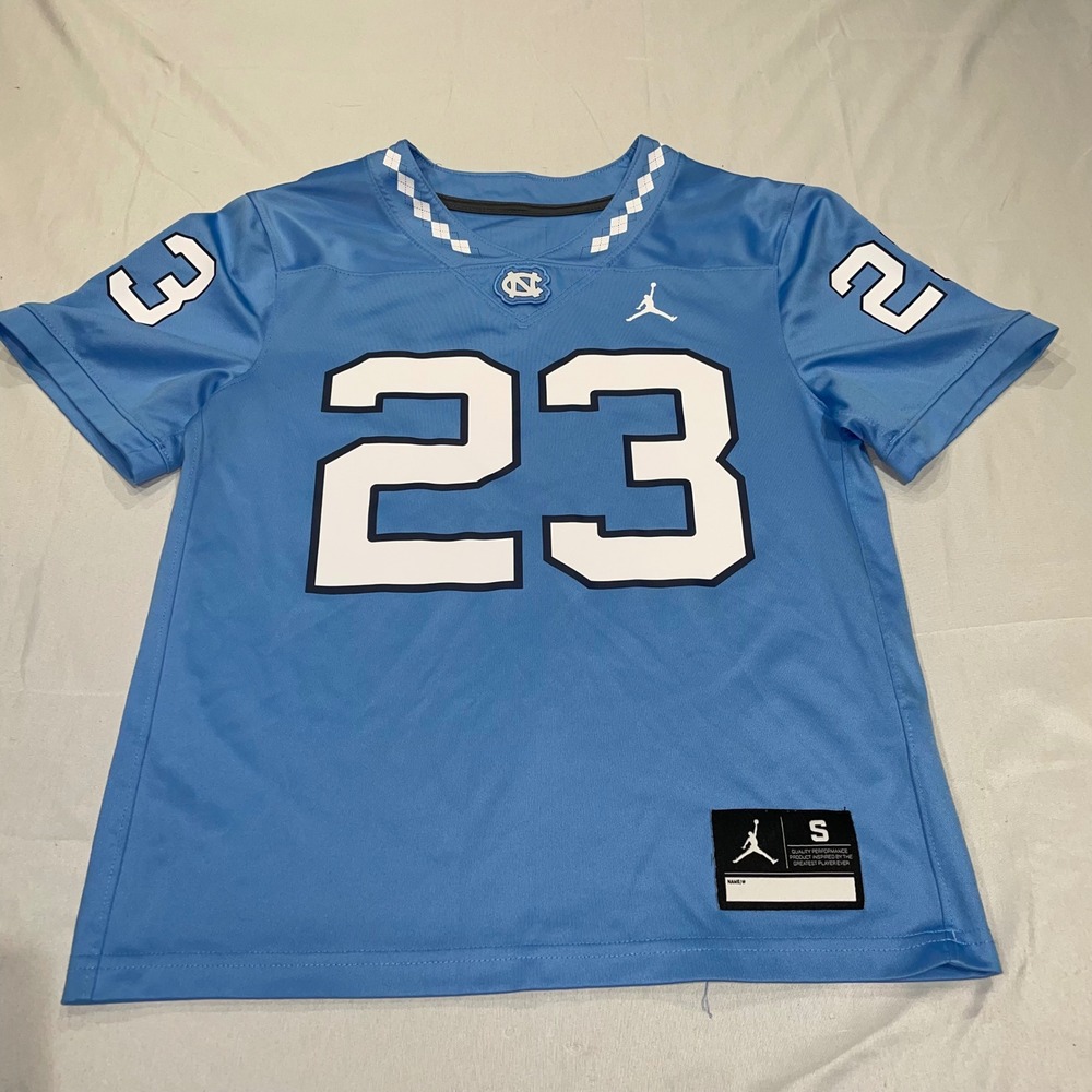 Jordan UNC Tar Heels #23 Football Jersey Youth Small Blue Michael Jordan Argyle